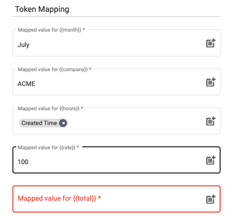 HTML token mapping
